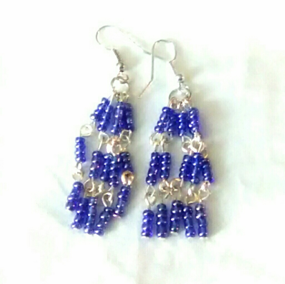 Blue Chandelier Earrings